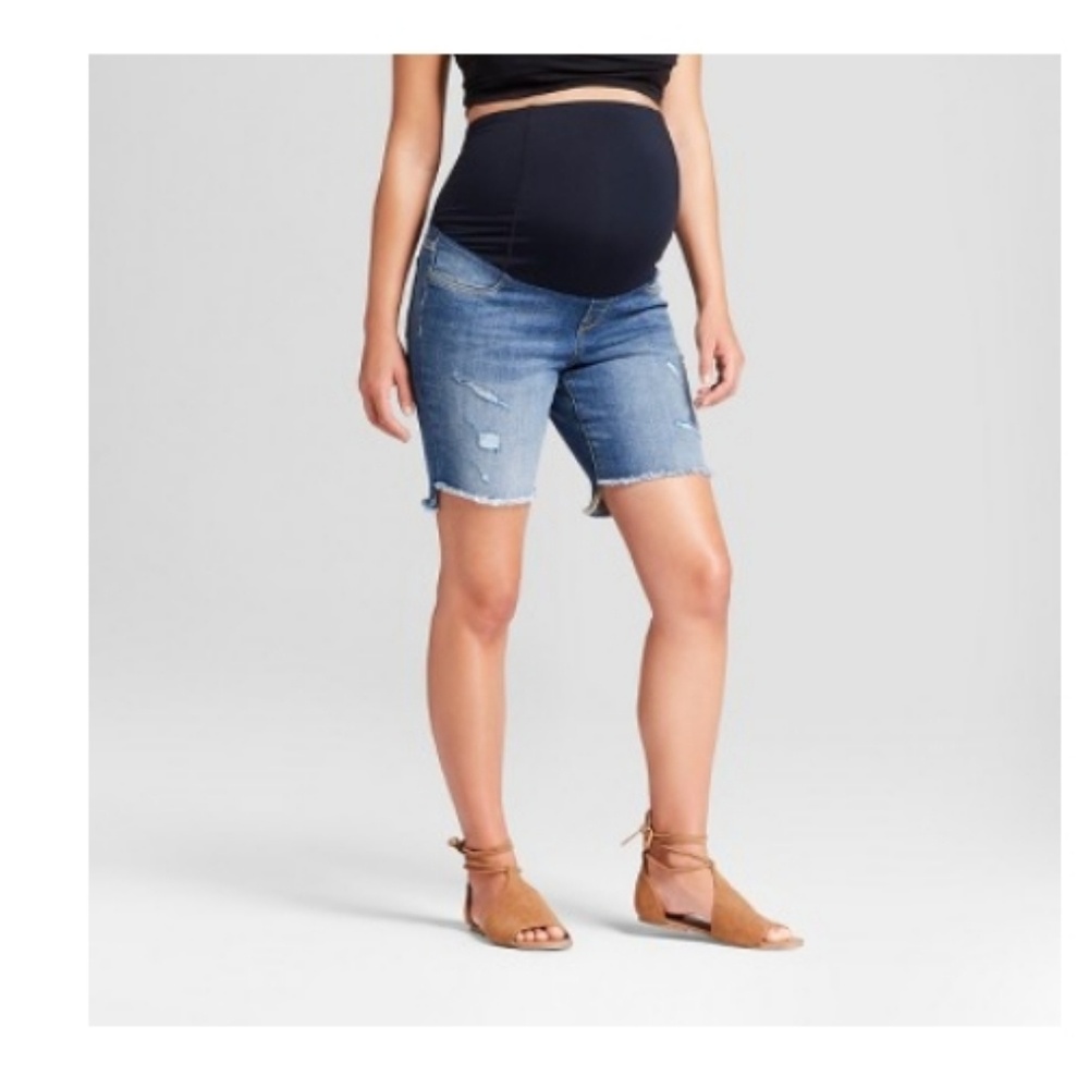 Maternity Distressed Shorts